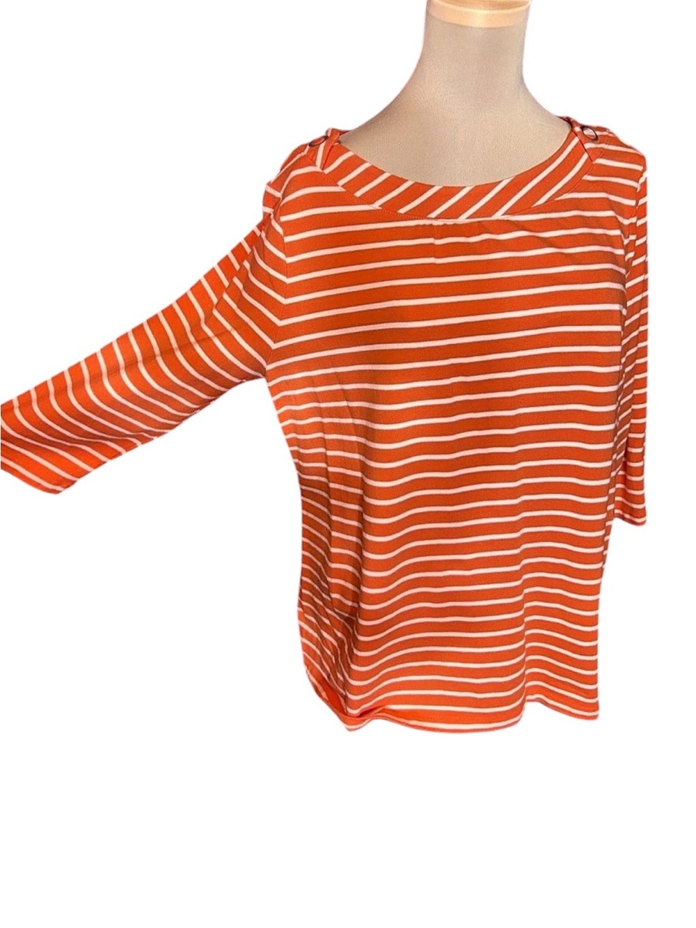 d&co. Striped Tunic in Orange & White Size Large